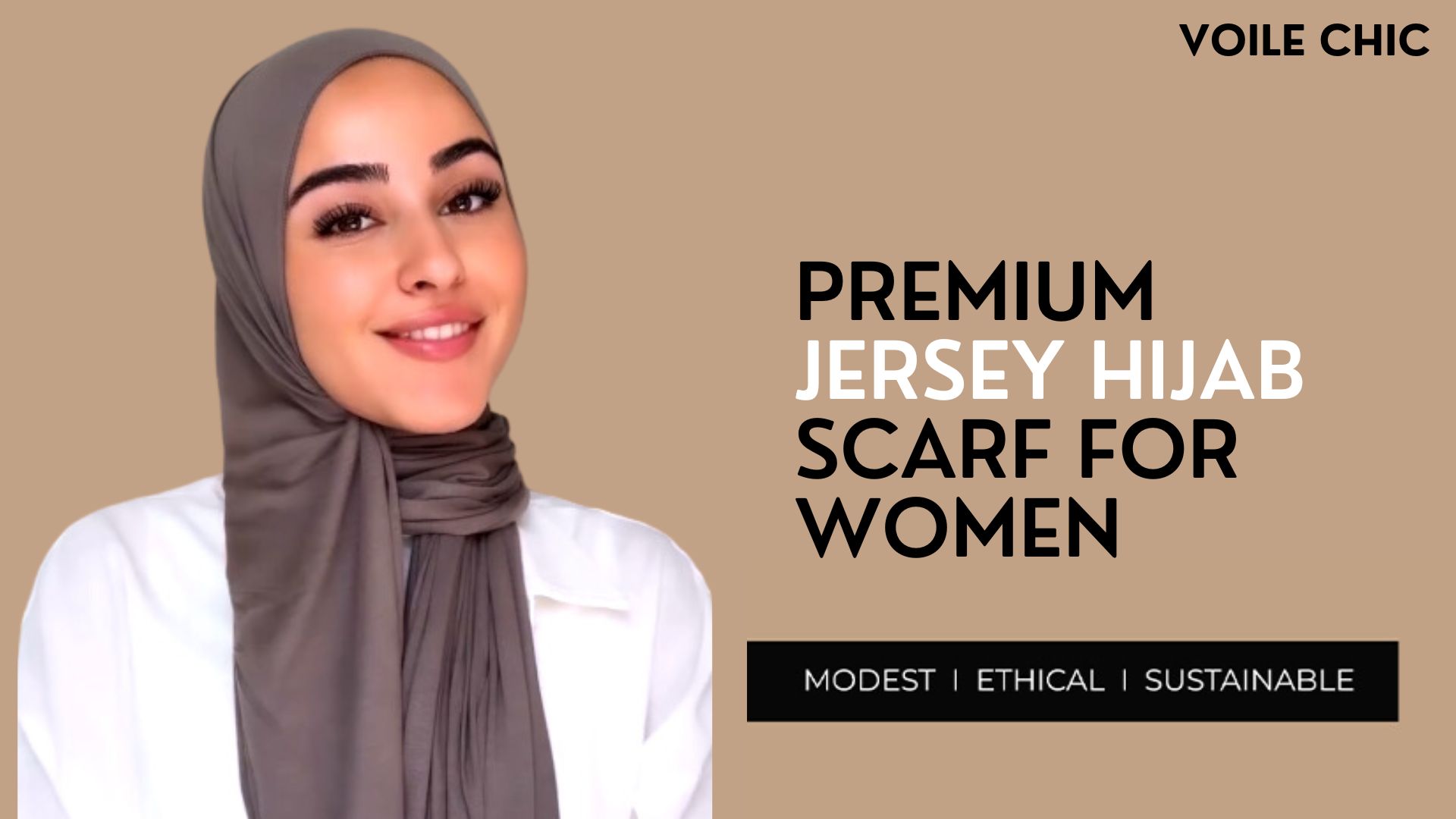 Voile Chic Premium Jersey Hijab Scarf For Women - Islamic Head Scarf Wrap  Hijabs - Black 